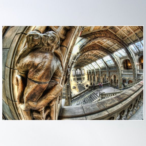 Monkey Business In The Natural History Museum Poster Wall Art, Modern Wall Decor For Living Room Bedroom, 8x12 UNFRAMED