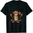 thumbnail image 1 of Monkey Calm meditation graphic T-shirt, 1 of 3