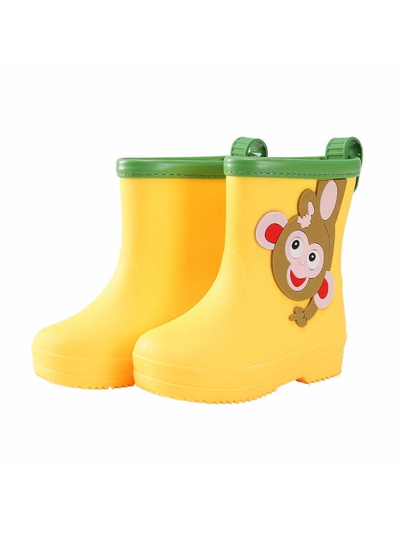 Monkey Cartoon Character Rain Shoes Children's Rain Shoes Boys Girls Water Shoes Baby Rain Boots Water Boots Yellow