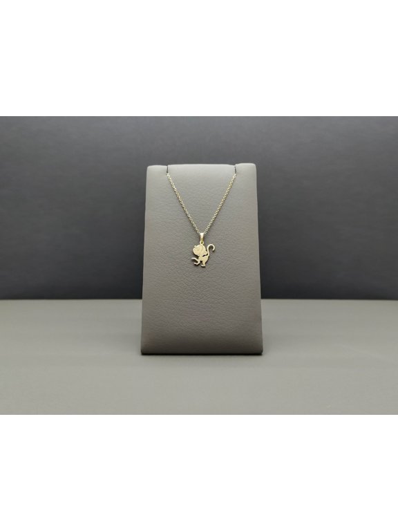 Monkey Charm Necklace in 9 Karats Solid Gold, Yellow Gold, Cute Chimp Gold Charm, Playful Monkey Pendant, Animal Jewelry, Gift For Her