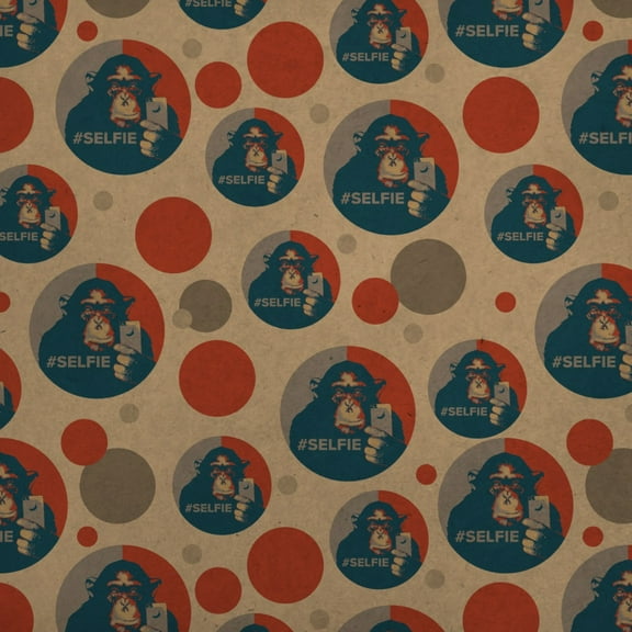 Monkey Chimp Hashtag Selfie #Selfie Premium Kraft Gift Wrap Wrapping Paper Roll