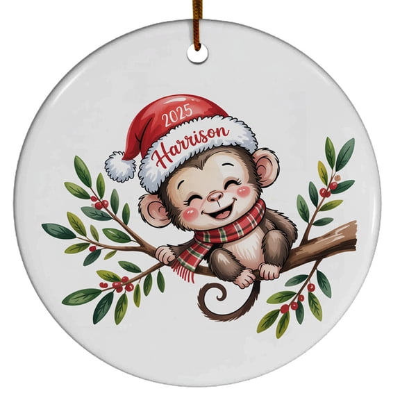 Monkey Christmas Ornaments 2025, Monkeys Christmas Ornament Gift for Animal Lover Men Women Kids Child, Cute Baby Monkeys Christmas Ornament Gift