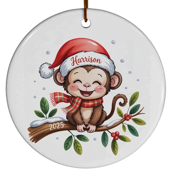 Monkey Christmas Ornaments 2025, Monkeys Christmas Ornament Gift for Animal Lover Men Women Kids Child, Cute Baby Monkeys Christmas Ornament Gift