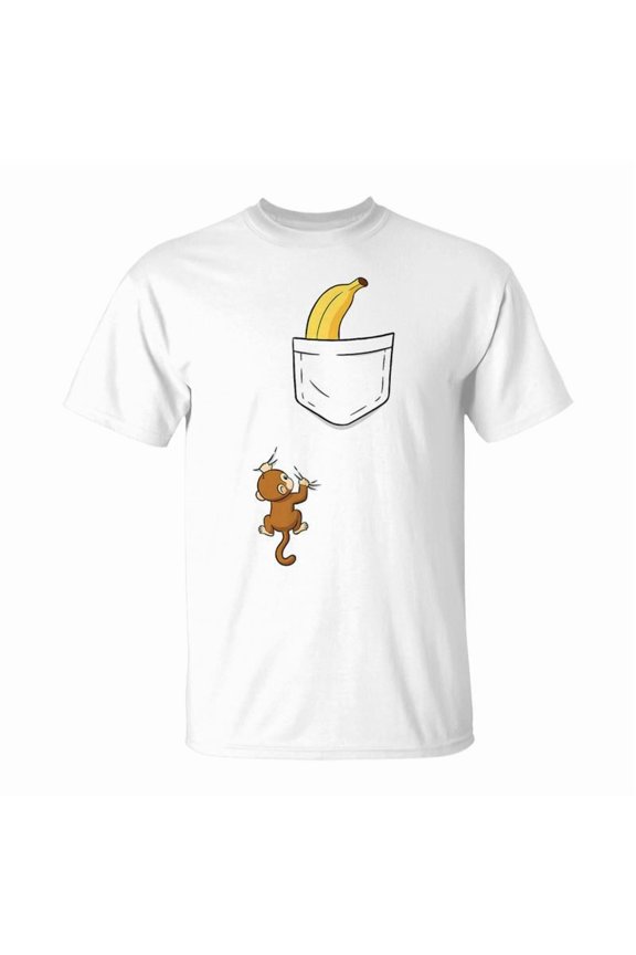 Monkey Climbs For Banana Animal Pocket TShirt
