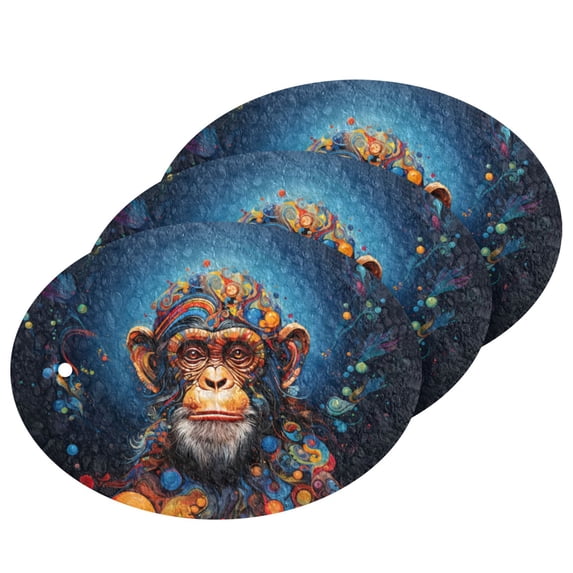Monkey Color Spots 3 Pack Dish Sponges Bulk Natural Sponges Compressed Sponges Non-Scratch for Kitchen Cleaning Dishes