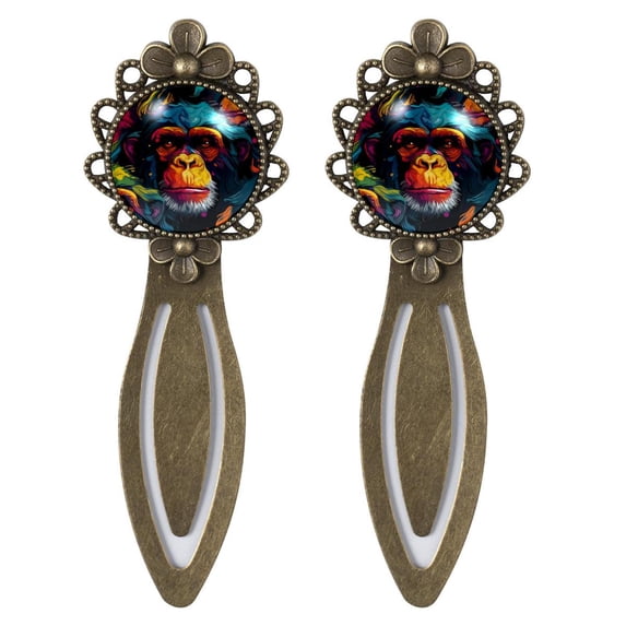 Monkey Copper-Colored Lace Bookmarks Set of 2 - Stainless Steel Book Markers for Reading Enthusiasts