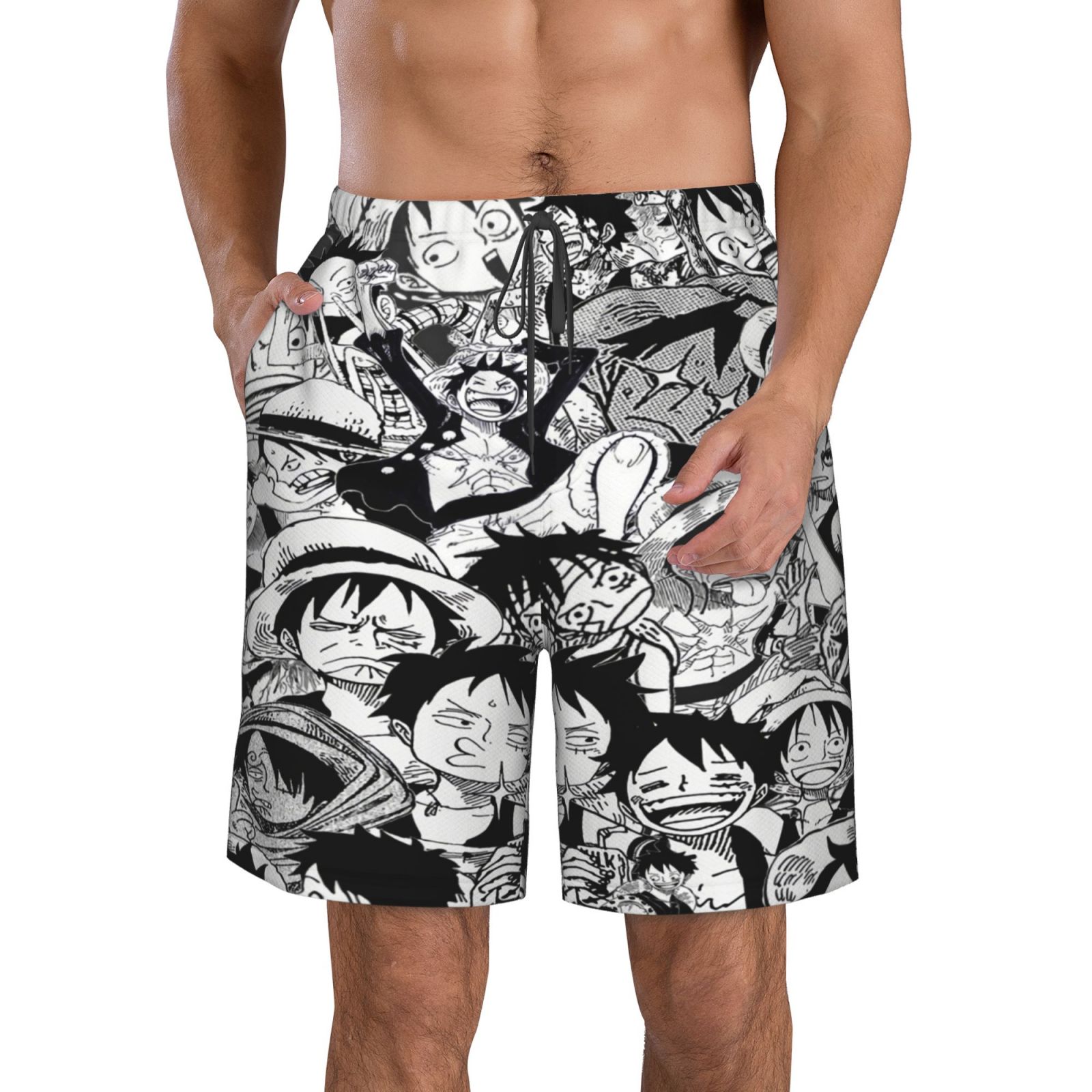 Monkey D Luffy Anime 3D Printed Beach Shorts Swimming Shorts Summer ...