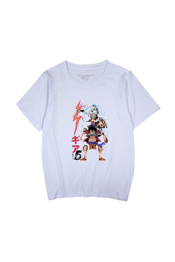 Monkey D. Luffy Fifth gear T-shirt short sleeve Summer breathable men's and women's tops 100 cotton