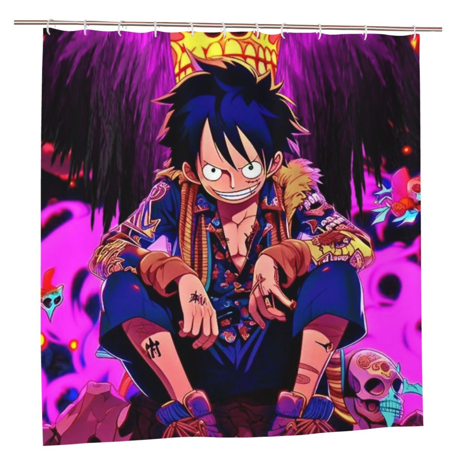 Monkey D. Luffy Shower Curtain, Waterproof Bath Curtain, Premium Peva