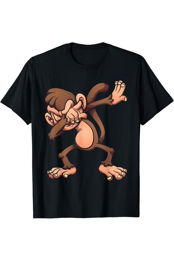 Monkey Dabbing - Animal Zoo Lover Zookeeper Primate Zoology T-Shirt, Vintage Birthday Gift