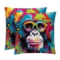 thumbnail image 1 of Monkey Decorative Pillows Covers with Unique Patterns for Bed, Home Decor - Set of 2 Pillow Inserts - Available in 16x16, 18x18, 20x20 Inches for Various Occasions, 1 of 6