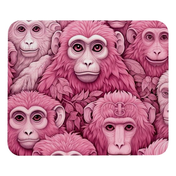 Monkey Desk Pad Mouse Mat Desk Mat - Square 8.3x9.8 Inch Non-Slip Rubber Bottom Printed, Suitable for Office and Gaming