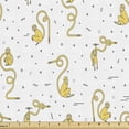 thumbnail image 1 of Ambesonne Monkey Fabric by the Yard Upholstery, Funny Animals Geometrical, 3 Yards, Yellow Black and White, 1 of 4