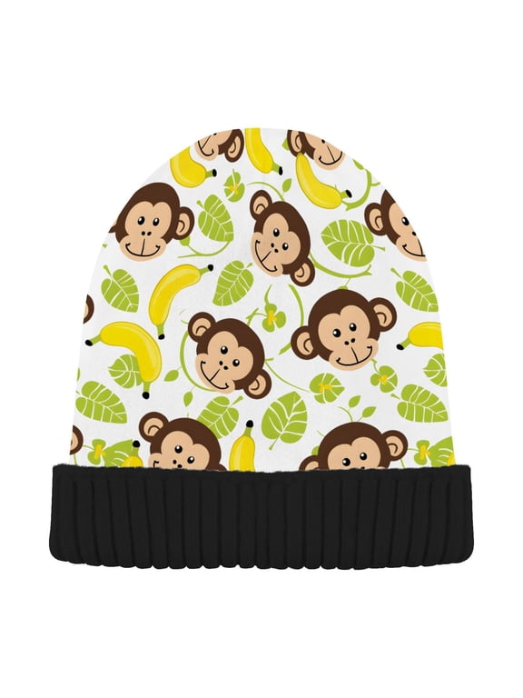 Monkey Face Banana Beanie Hat Unisex Warm Winter Hat Cap For Women Men Winter Running