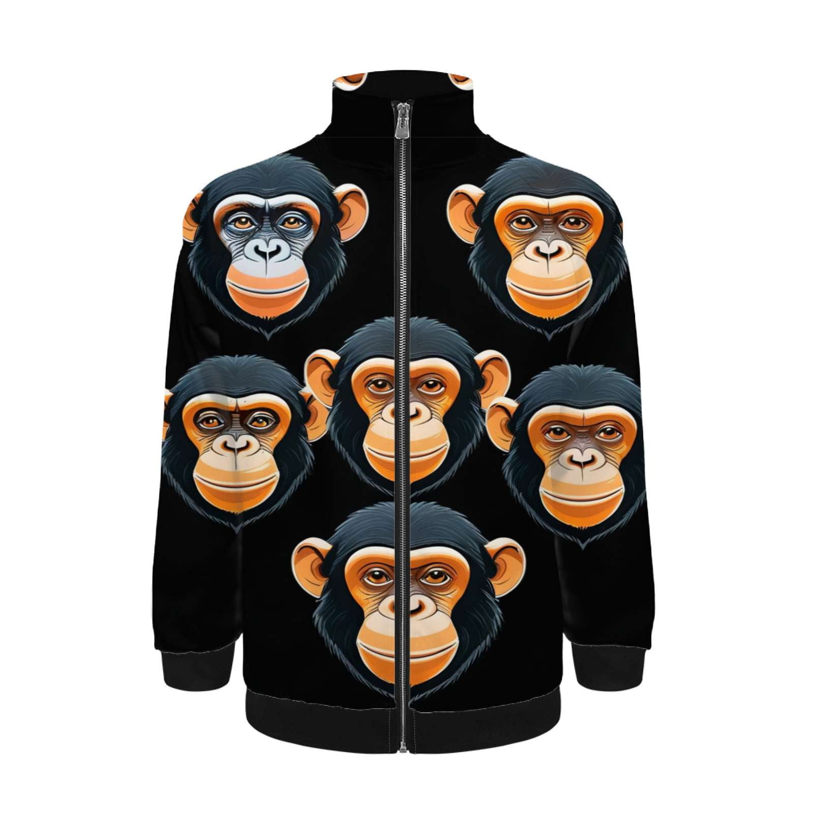 Monkey Faces Cartoon Set Jacket Men's Street Cool Long Sleeves Coat ...