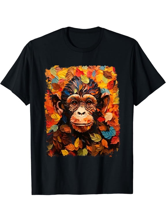 Monkey Fall Season Fashion Clothes Color T-Shirt