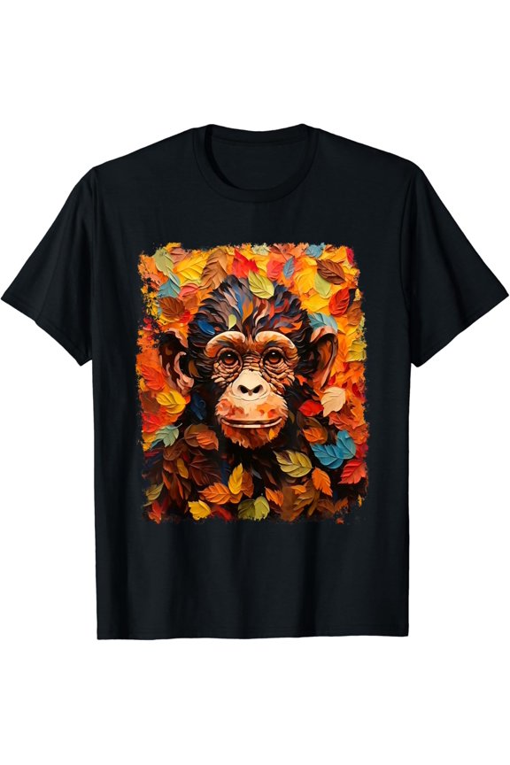 Monkey Fall Season Fashion Clothes Color T-Shirt
