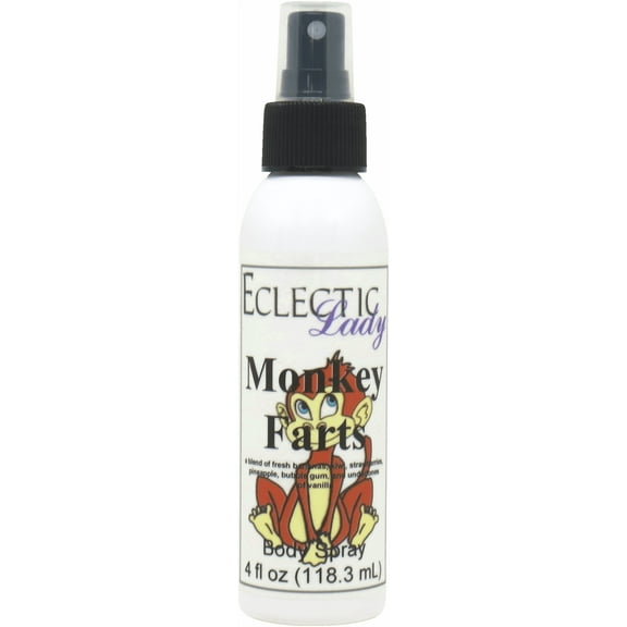 Monkey Farts Body Spray, Eclectic Lady, Hydrating Mist, Unisex, 4 oz