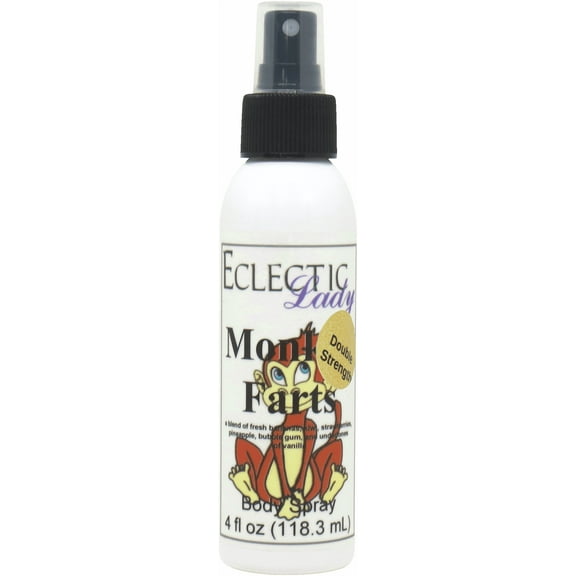 Monkey Farts Body Spray, Eclectic Lady, Hydrating Mist, Unisex (Double Strength), 2 oz