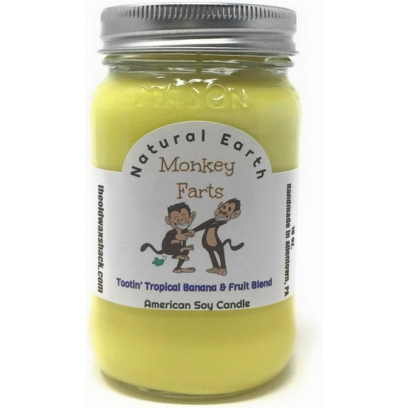 Monkey Farts Soy Candle - 16 Oz. Mason Jar