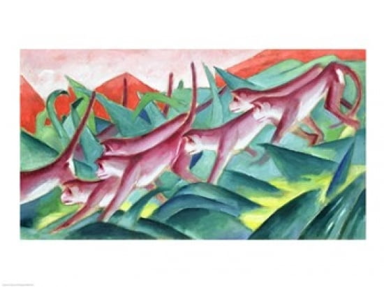 Monkey Frieze 1911 Canvas Art - Franz Marc (36 x 24)