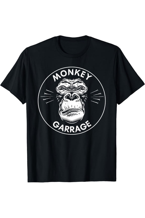 Monkey Garage: Gas Station Screwed Up Ape Head T-Shirt