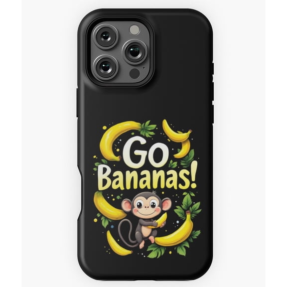 Monkey Go Bananas Funny Animal Art N7349 Phone Case for iPhone 17 16 15 14 13 12 11 Pro Max
