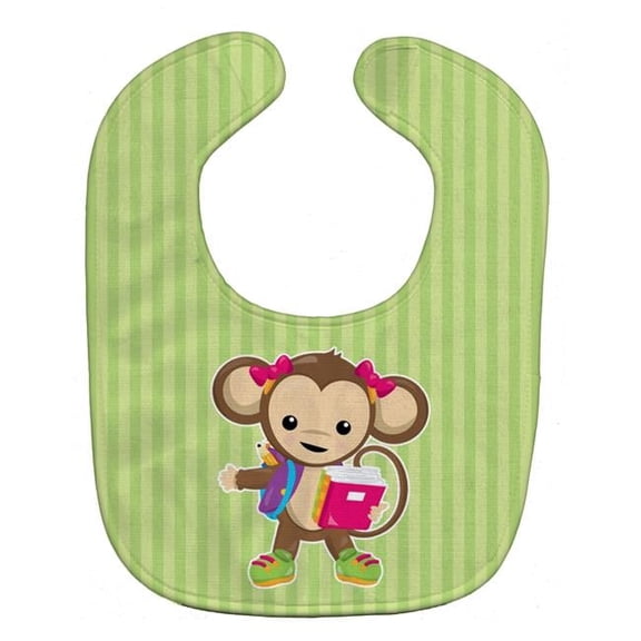 Monkey Going to School Baby Bib