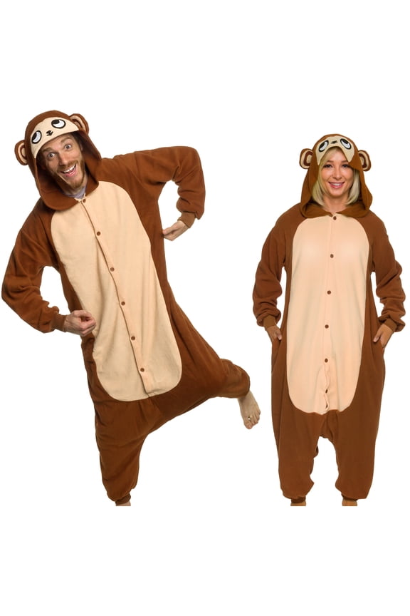 Monkey Gorilla Animal Costume Unisex Adult Plush One Piece Cosplay by Silver Lilly (Medium)