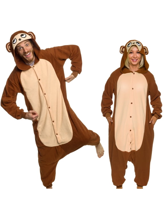 Monkey Gorilla Animal Costume Unisex Adult Plush One Piece Cosplay by Silver Lilly (X-Large)