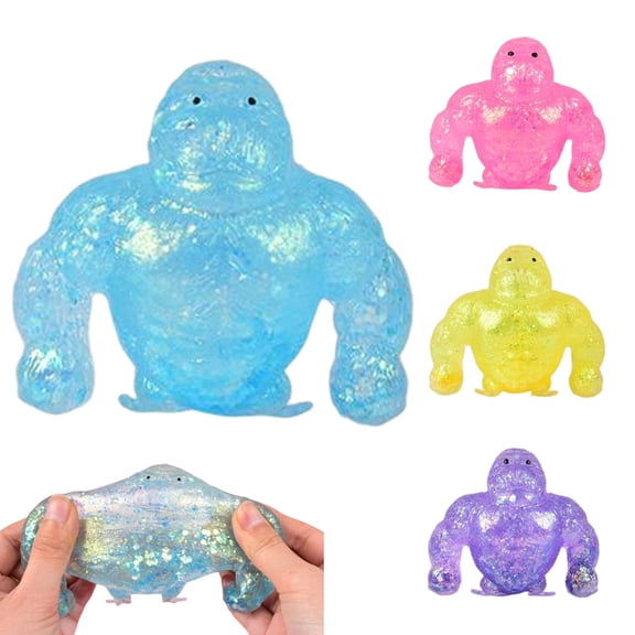 Monkey Gorilla Squishies Stress Balls for Adults - Realistic Fidget Squeeze Toys for Anxiety Relief, Slow Rising Sensory Dough Ball Party Favors & Gifts,Blue,1PC