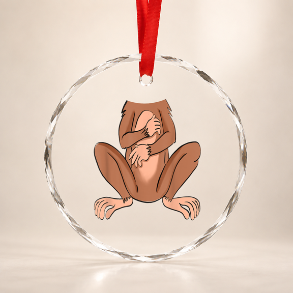 Monkey Halloween Costume Glass Ornament Cute Pretend Monkey Outfit Glass Ornament, Vintage Birthday Gift
