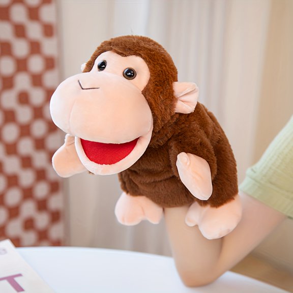 Monkey Hand Puppets Giraffe Animal Plush Hand Puppet Soft Jungle Animal Hand Puppet Interactive Storytelling and Educational Toy Perfect for Kindergarten Performances and Playtime Fun