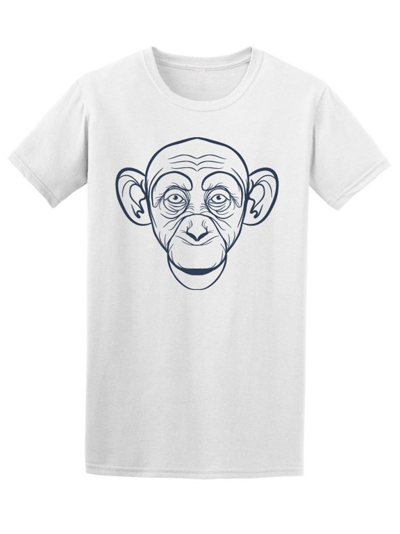 Monkey Head Funny Doodle T-Shirt Men -Image by Shutterstock, Male Medium