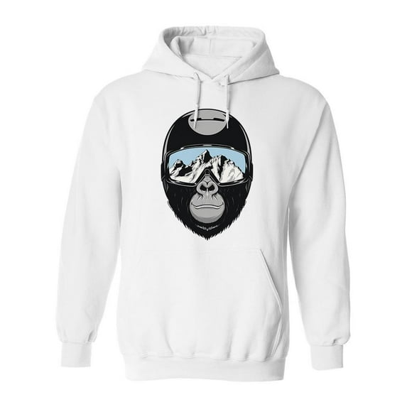 Monkey Helmet. Hoodie Men -Image by Shutterstock, Male x-Large