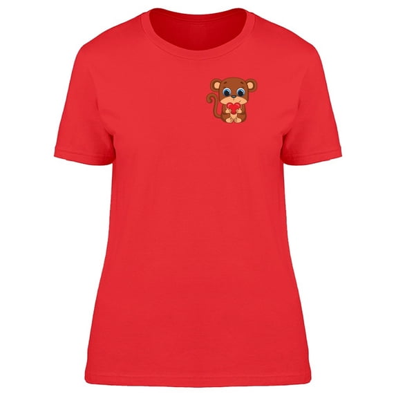 Monkey Holding Tiny Heart Tee Women's -Image by Shutterstock