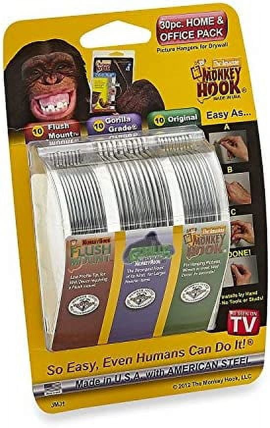 Monkey Hooks Picture Hangers Home and Office Pack, Gorilla Hook