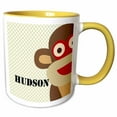 thumbnail image 1 of 3drose, Monkey Hudson Boys Name, 15oz Two-tone Yellow Mug, 1 of 6
