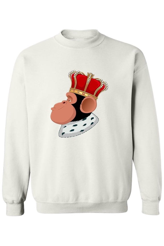 Monkey In A Crown. Sweatshirt Men -Image by Shutterstock, Male Medium