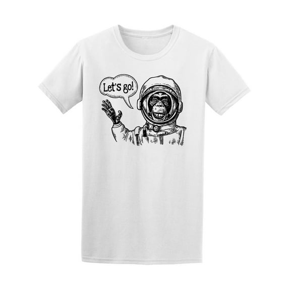 Monkey In Astronaut Suit T-Shirt Men -Image by Shutterstock, Male 3X-Large