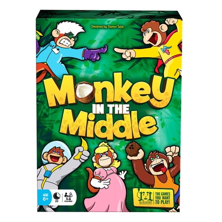 Monkey In The Middle - R&R Games, Play Cards & Copy The Monkey's Actions, Family Game, Ages 6+, 3-6 Players, 20 Min