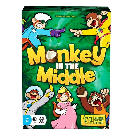 Monkey In The Middle - R&R Games, Play Cards & Copy The Monkey's Actions, Family Game, Ages 6+, 3-6 Players, 20 Min