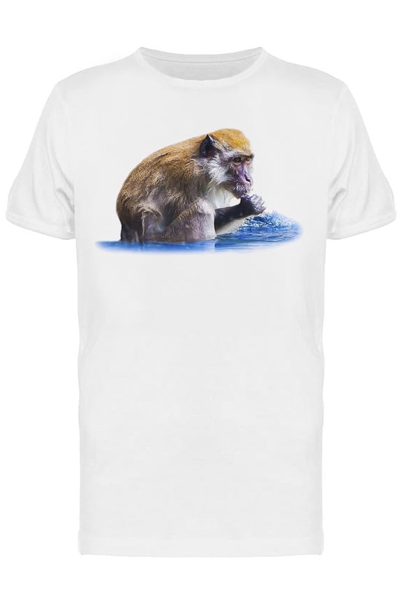 Monkey In Water T-Shirt Men -Image by Shutterstock, Male Large