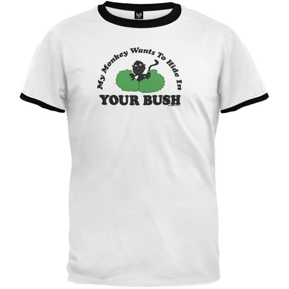 Monkey In Your Bush - Ringer T-Shirt - Medium