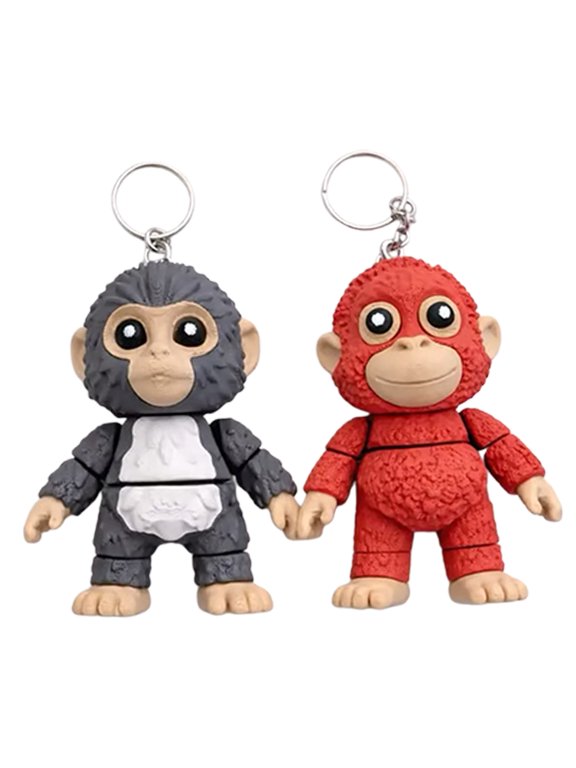 Monkey Keychain Funny Monkey Keychains Keyring 3D Printed Charm Funny Keychain for Women Girl
