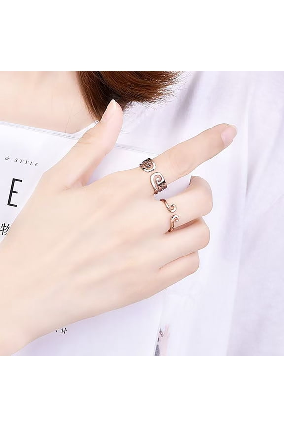 Monkey King Couple Adjustable Rings Retro Silver Finish 2-Piece Set for Lovers