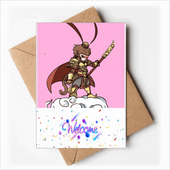 Monkey King Travel Notes Welcome Back Greeting Cards Envelopes Blank