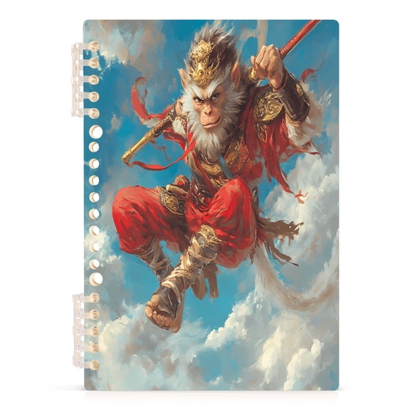 Monkey King with Golden Cudgel Notebooks 1-subject Journal 60 Sheets A5 College Ruled Paper Detachable Ring 8.3"x5.7"