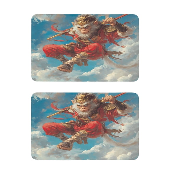 Monkey King with Golden Cudgel Strong Fridge Magnets Refrigerator Magnets Sticker Decor for Whiteboards Locker 4"x2.5" 2 Pack