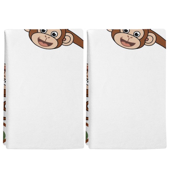 Monkey Kitchen Towels Set of 2, Vine Monkeys Cartoon Decoration Absorbent Dish Cloths 18 x 28 Inch Hand Towels for Kitchen, Quick-Dry Tea Towels for Cooking, Baking & Home Decor